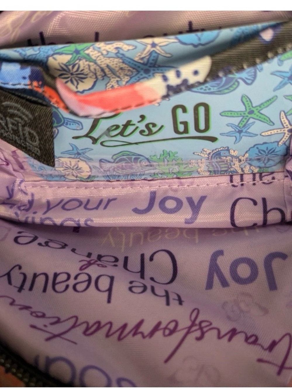 Lug Hovercraft Quilted Watercolor Butterfly Print Sling Bag - Black Multi - Picture 6 of 7